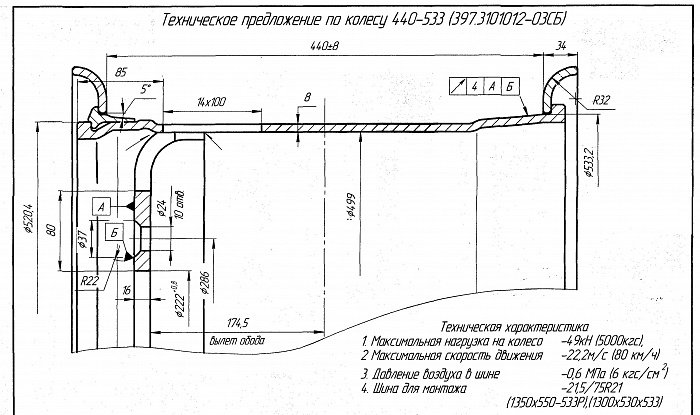 Колесный диск 440-533 397.3101012-03