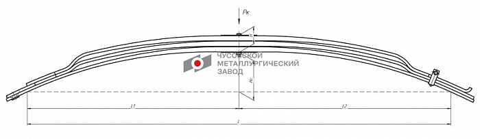 Рессора передняя для МАЗ 54323, 64229, 64221 3 листа