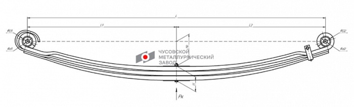 Рессора передняя для грузовиков производства ПАО КамАЗ 6580 3 листа