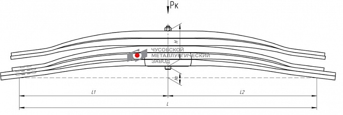 Рессора MAN 6x4, 8x4 5-листовая