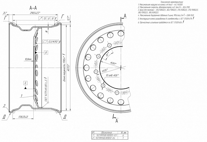 Колесный диск 11,75х22,5 167.9911.00.3101012-04